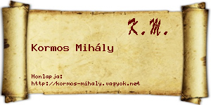 Kormos Mihály névjegykártya